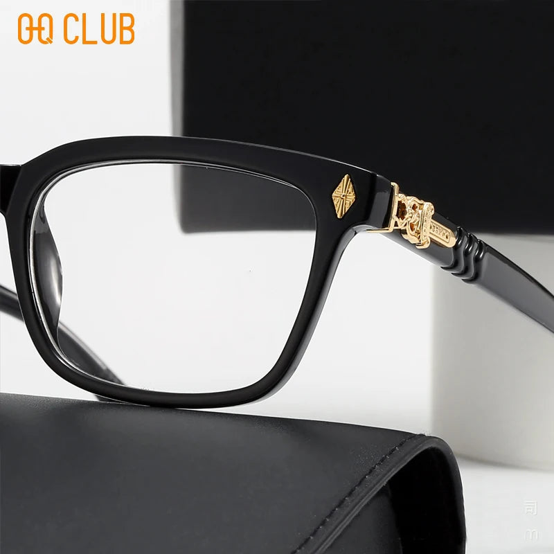 Reading Glasses Men - Luxury Rectangle Plastic Frame Eyewear With Anti Reflective Lenses - ZOOMNSTORE
