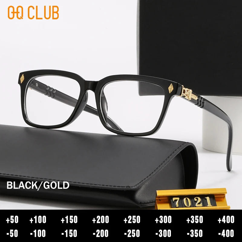 Reading Glasses Men - Luxury Rectangle Plastic Frame Eyewear With Anti Reflective Lenses - ZOOMNSTORE