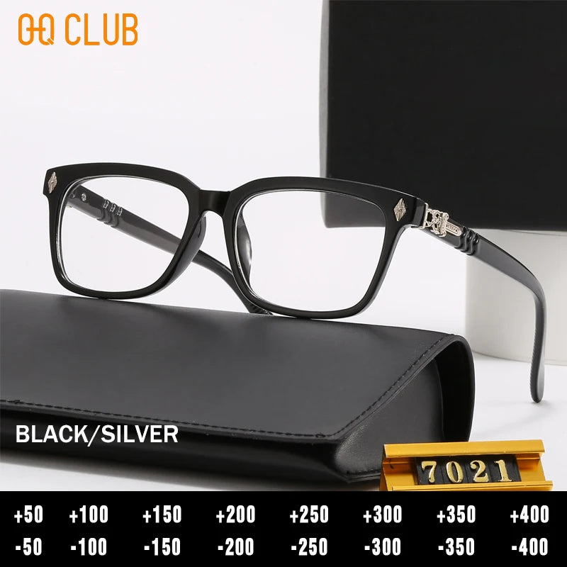 Reading Glasses Men - Luxury Rectangle Plastic Frame Eyewear With Anti Reflective Lenses - ZOOMNSTORE