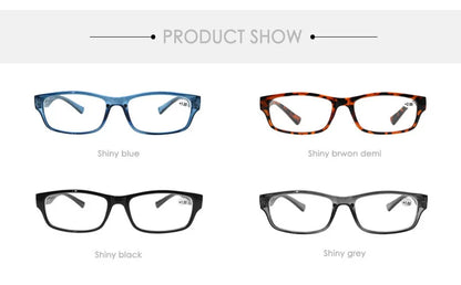 Reading Glasses for Men & Women - 3 Pack Square Readers | Unbreakable Plastic Frame Spectacles - ZOOMNSTORE