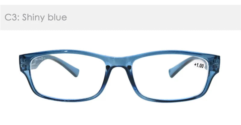 Reading Glasses for Men & Women - 3 Pack Square Readers | Unbreakable Plastic Frame Spectacles - ZOOMNSTORE