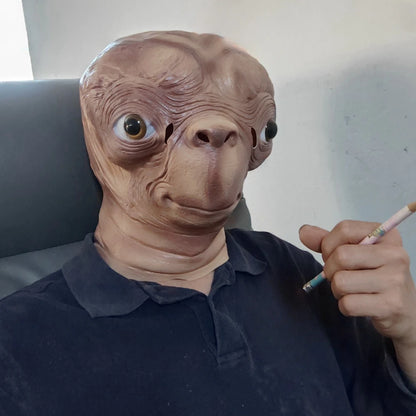 Realistic ET Alien Latex Mask - Halloween Cosplay Full Head Mask - ZOOMNSTORE