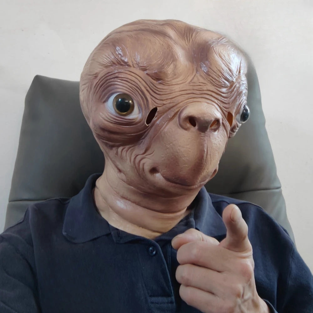 Realistic ET Alien Latex Mask - Halloween Cosplay Full Head Mask - ZOOMNSTORE