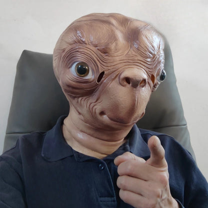 Realistic ET Alien Latex Mask - Halloween Cosplay Full Head Mask - ZOOMNSTORE