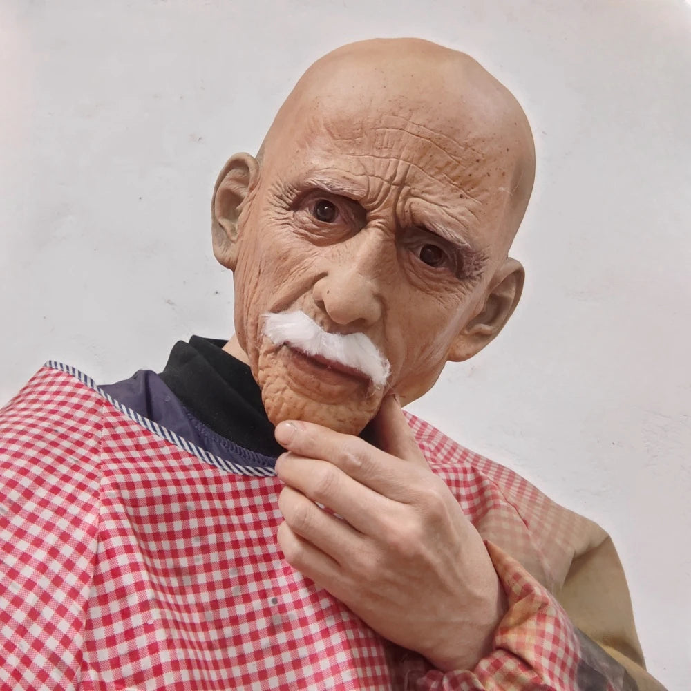 Realistic Old Man Latex Mask - Halloween Costume Party Prop - ZOOMNSTORE