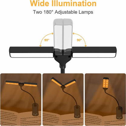 Rechargeable Book Light - Adjustable Clip-On Reading Lamp With Warm LED Light - ZOOMNSTORE
