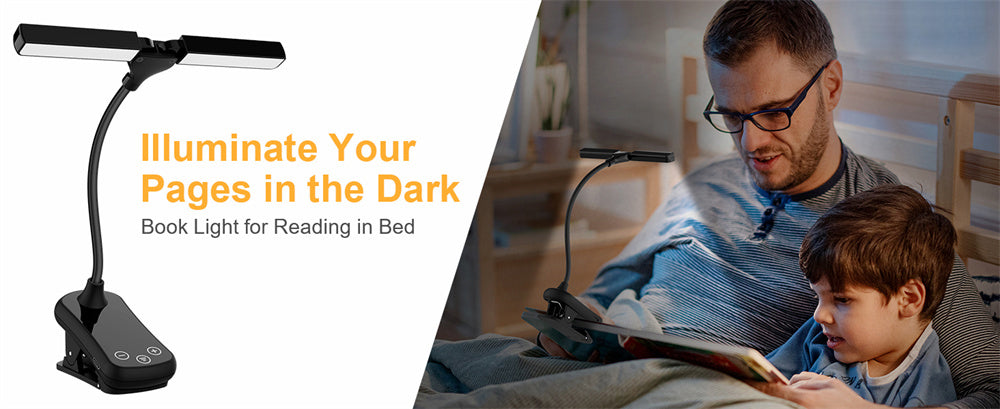 Rechargeable Book Light - Adjustable Clip-On Reading Lamp With Warm LED Light - ZOOMNSTORE