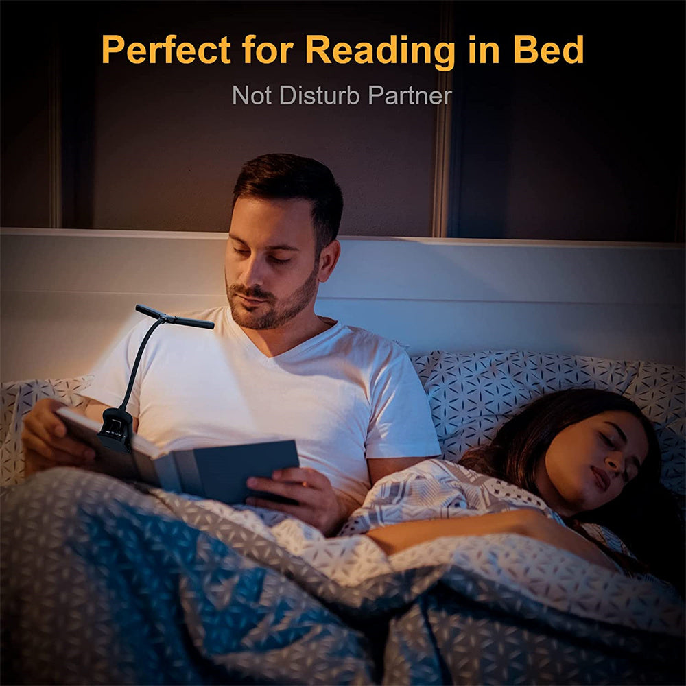 Rechargeable Book Light - Adjustable Clip-On Reading Lamp With Warm LED Light - ZOOMNSTORE