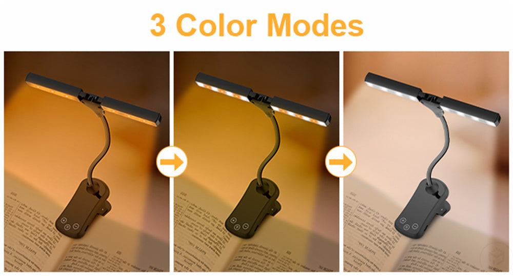 Rechargeable Book Light - Adjustable Clip-On Reading Lamp With Warm LED Light - ZOOMNSTORE