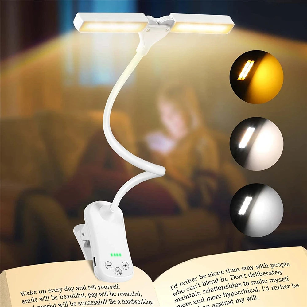 Rechargeable Book Light - Adjustable Clip-On Reading Lamp With Warm LED Light - ZOOMNSTORE