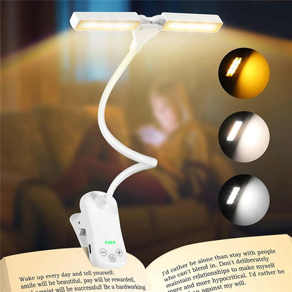 Rechargeable Book Light - Adjustable Clip-On Reading Lamp With Warm LED Light - ZOOMNSTORE