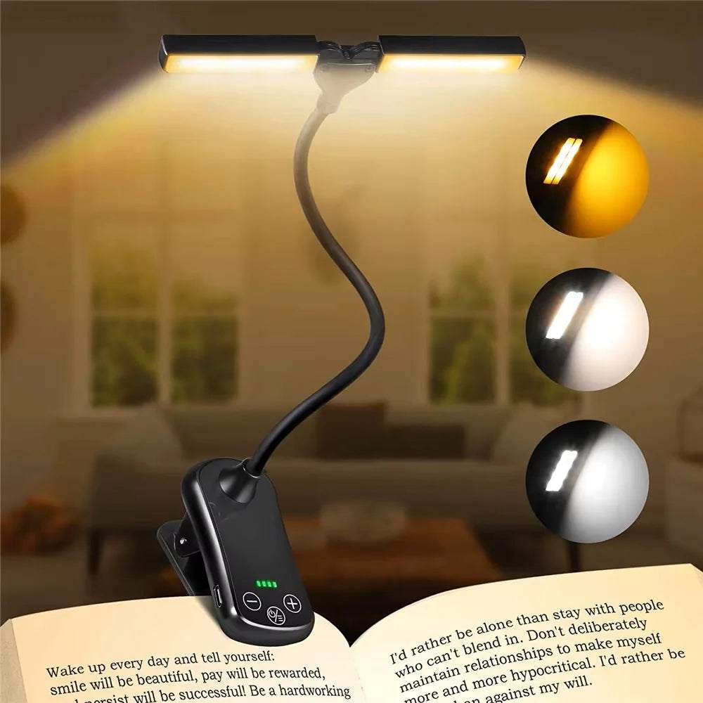 Rechargeable Book Light - Adjustable Clip-On Reading Lamp With Warm LED Light - ZOOMNSTORE