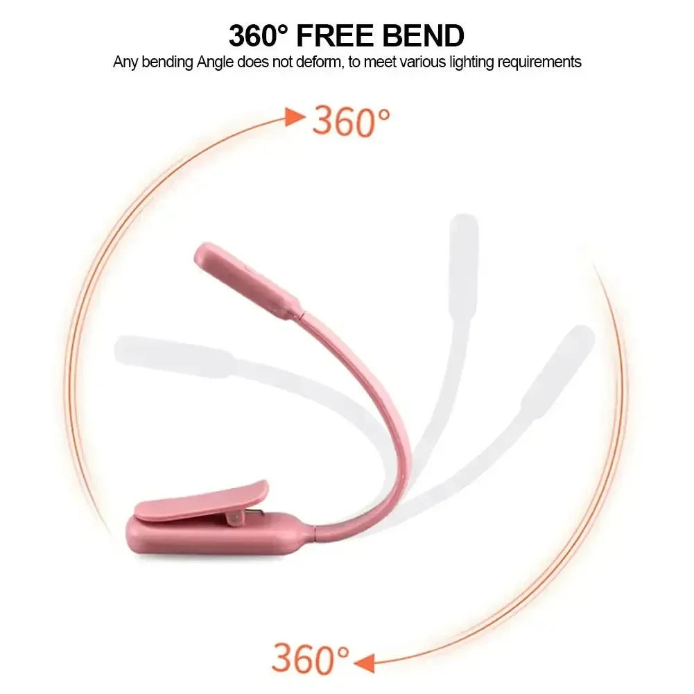 Rechargeable Reading Lamp - Portable Book Light with Flexible Neck & Adjustable Brightness - ZOOMNSTORE