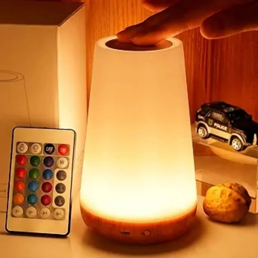 Portable USB Rechargeable Dimmable Touch Lamp - RGB Night Light for Kids and Bedroom - ZOOMNSTORE