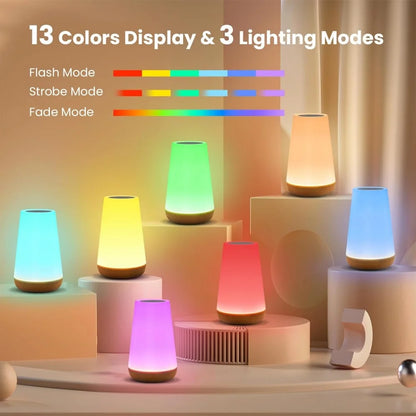 Portable USB Rechargeable Dimmable Touch Lamp - RGB Night Light for Kids and Bedroom - ZOOMNSTORE