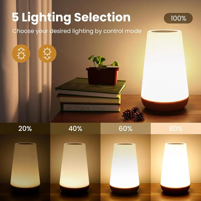 Portable USB Rechargeable Dimmable Touch Lamp - RGB Night Light for Kids and Bedroom - ZOOMNSTORE