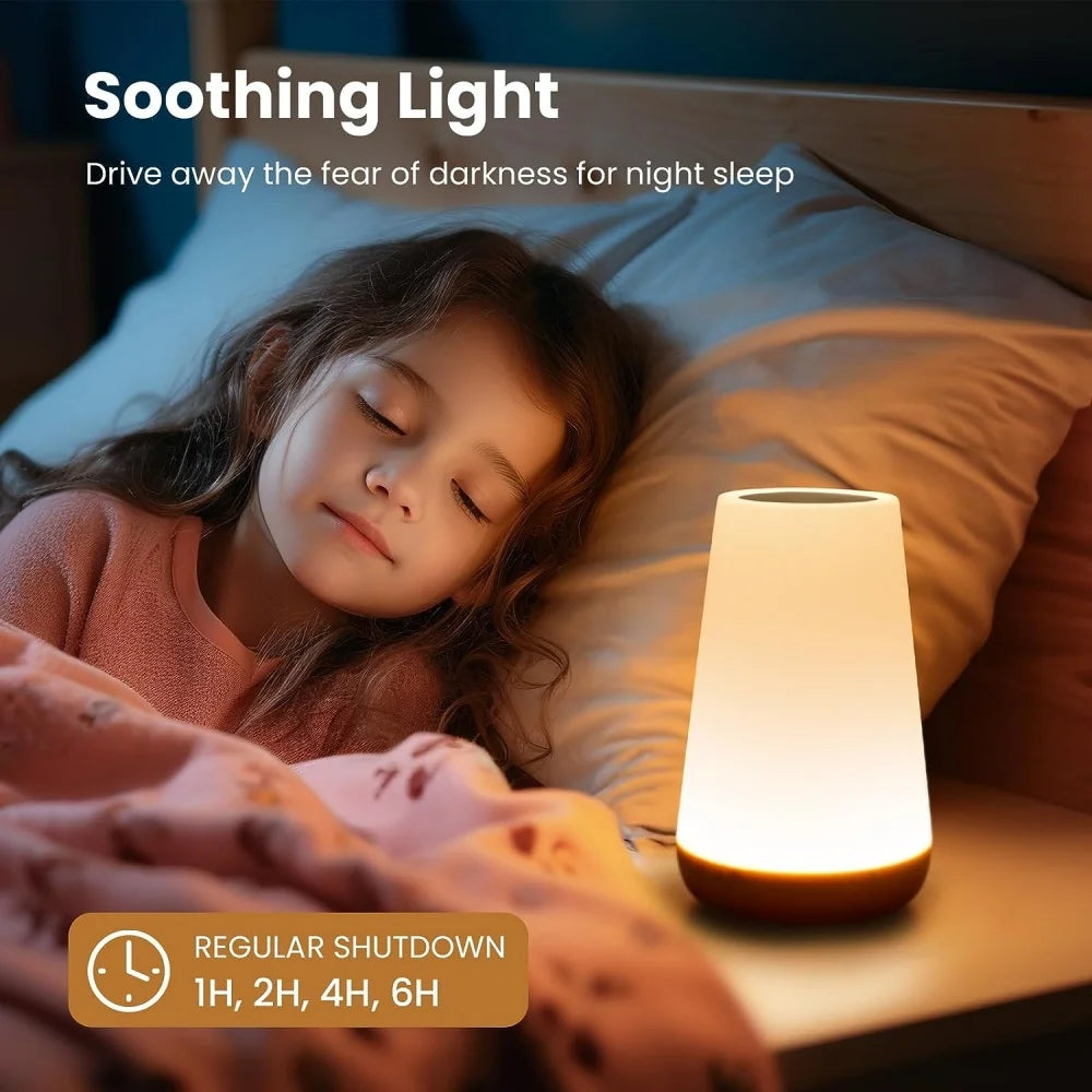 Portable USB Rechargeable Dimmable Touch Lamp - RGB Night Light for Kids and Bedroom - ZOOMNSTORE