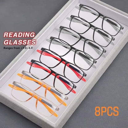 Rectangle Reading Glasses – Sport Non Slip Presbyopia Eyewear for Middle Aged Men & Women - ZOOMNSTORE