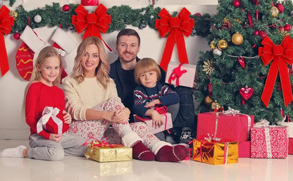 Large Red Velvet Christmas Tree Bow - Outdoor Holiday Decoration with Glitter Gold Edge - ZOOMNSTORE