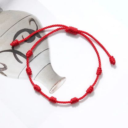 Adjustable Red String Bracelets - Handmade Lucky 7 Knots Amulet Jewelry for Couples  Friends - ZOOMNSTORE