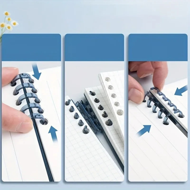 Refillable Spiral Notebook - Top Flip Binding | Detachable Lined Pages A5 Journal - ZOOMNSTORE