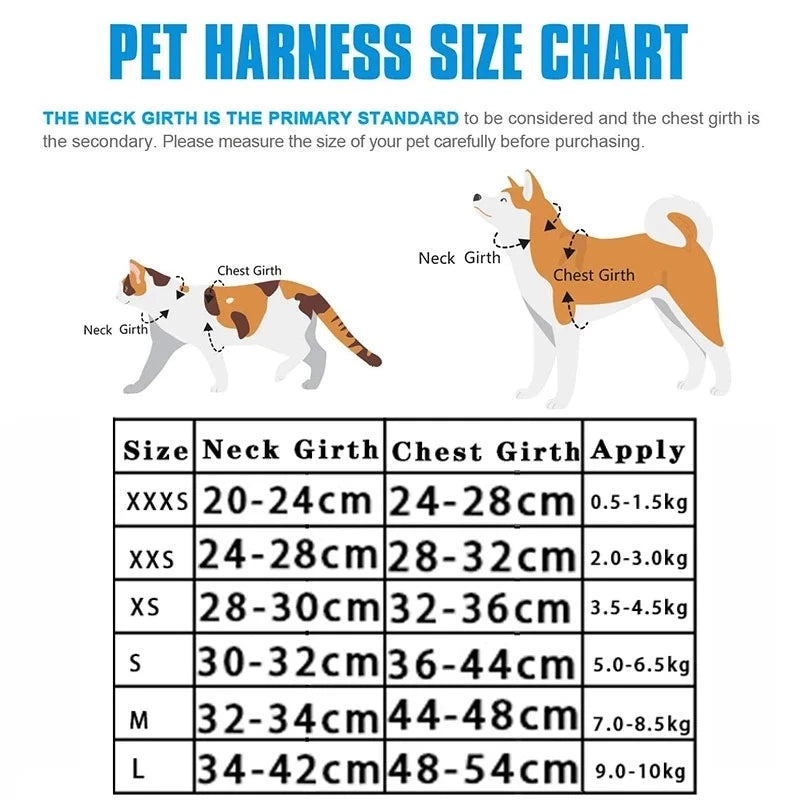 Reflective Cat Harness and Leash Set - Adjustable Pet Harness for Cats and Small Dogs - ZOOMNSTORE