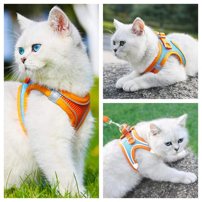 Reflective Cat Harness and Leash Set - Adjustable Pet Harness for Cats and Small Dogs - ZOOMNSTORE