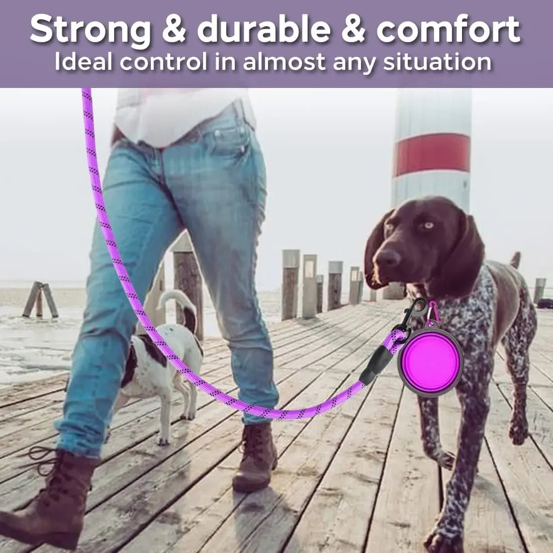 Reflective Dog Leash - Strong Pet Leash for Large and Small Dogs - ZOOMNSTORE
