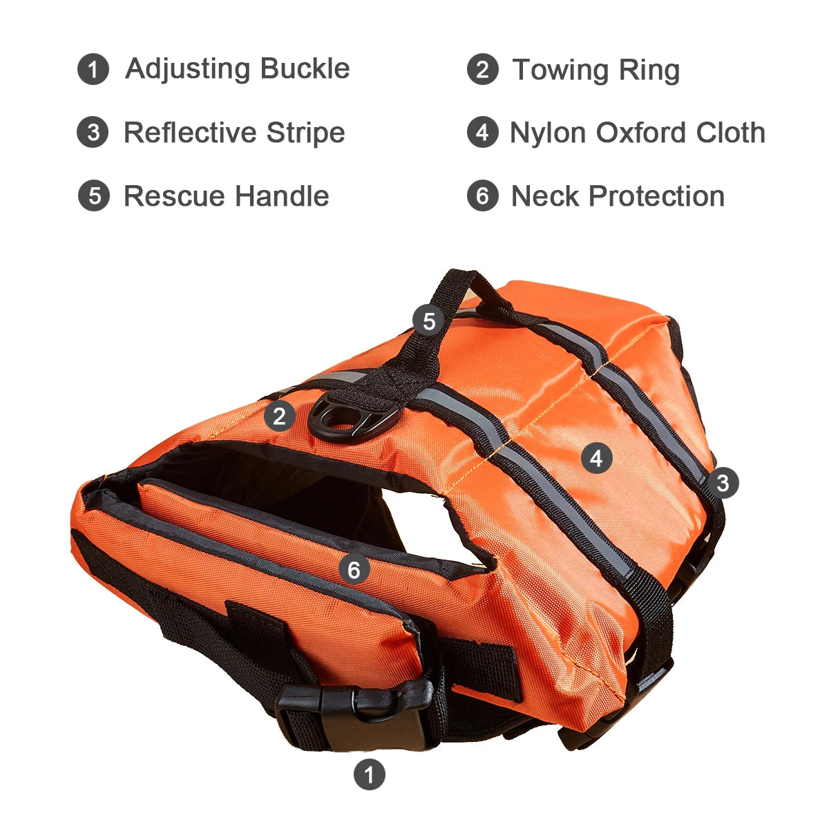 Reflective Dog Life Jacket - Adjustable Safety Vest for Large Dogs - ZOOMNSTORE