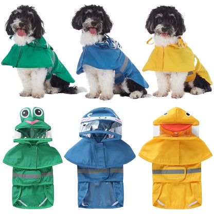 Reflective Dog Raincoat - Waterproof Hooded Jacket for Large Dogs - ZOOMNSTORE