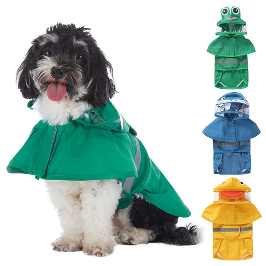 Reflective Dog Raincoat - Waterproof Hooded Jacket for Large Dogs - ZOOMNSTORE