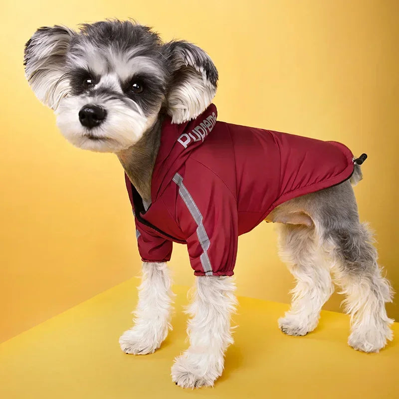 Reflective Waterproof Dog Jacket - Warm Hooded Coat for Small Medium Dogs - ZOOMNSTORE