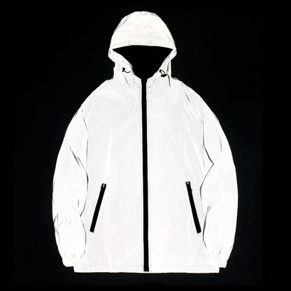 Reflective Windbreaker Jacket - Men's Waterproof Zipper Coat | Outdoor Casual Double Fabric - ZOOMNSTORE