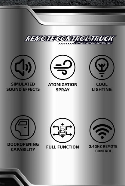 KF21 Remote Control Car - 116 Drift  Climb Truck with Spray  LED Lights for Kids - ZOOMNSTORE