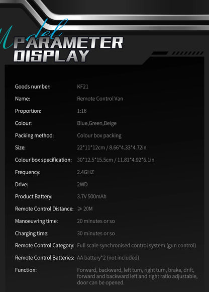 KF21 Remote Control Car - 116 Drift  Climb Truck with Spray  LED Lights for Kids - ZOOMNSTORE