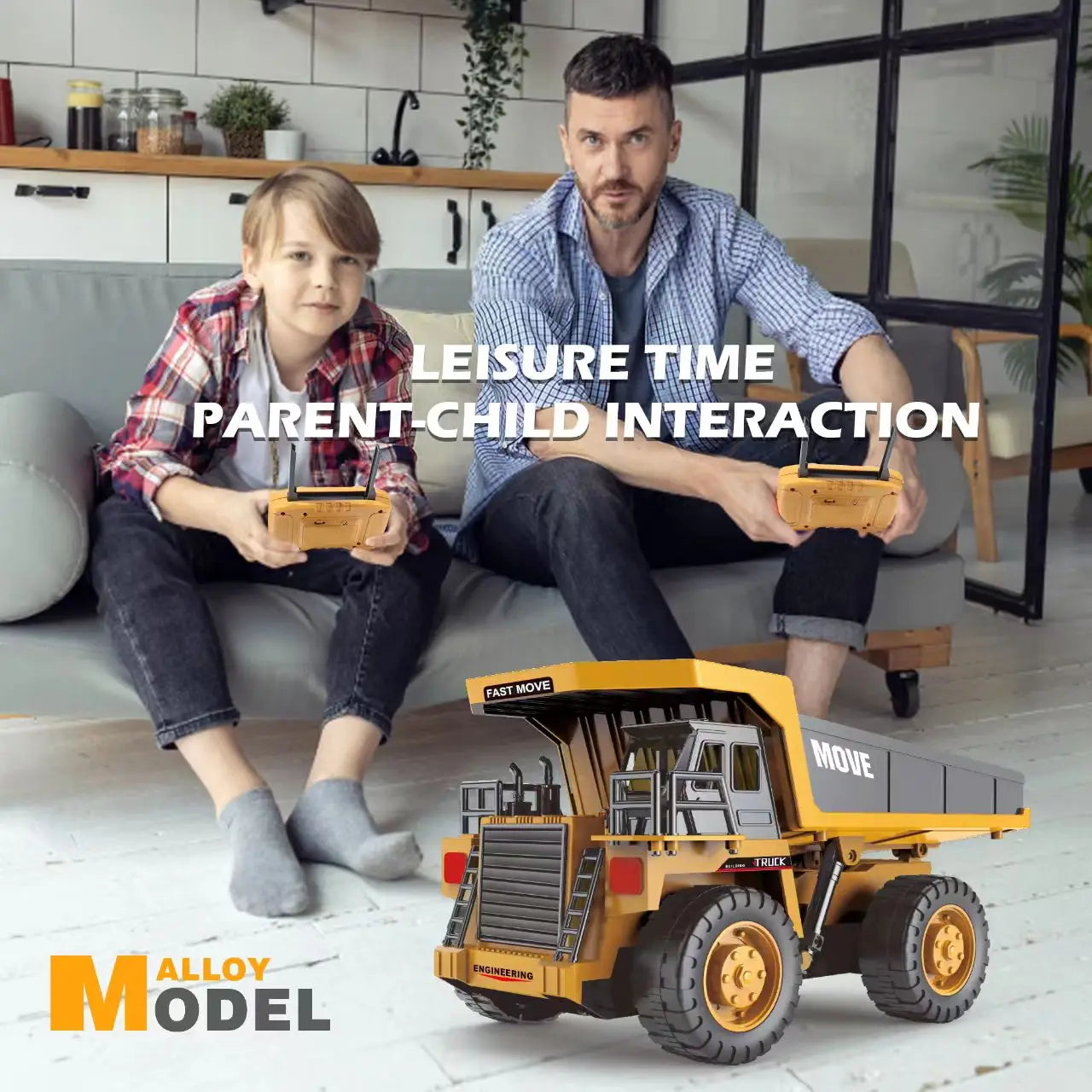 RC Excavator Dump Truck - Alloy Construction Vehicle Toy for Kids - ZOOMNSTORE