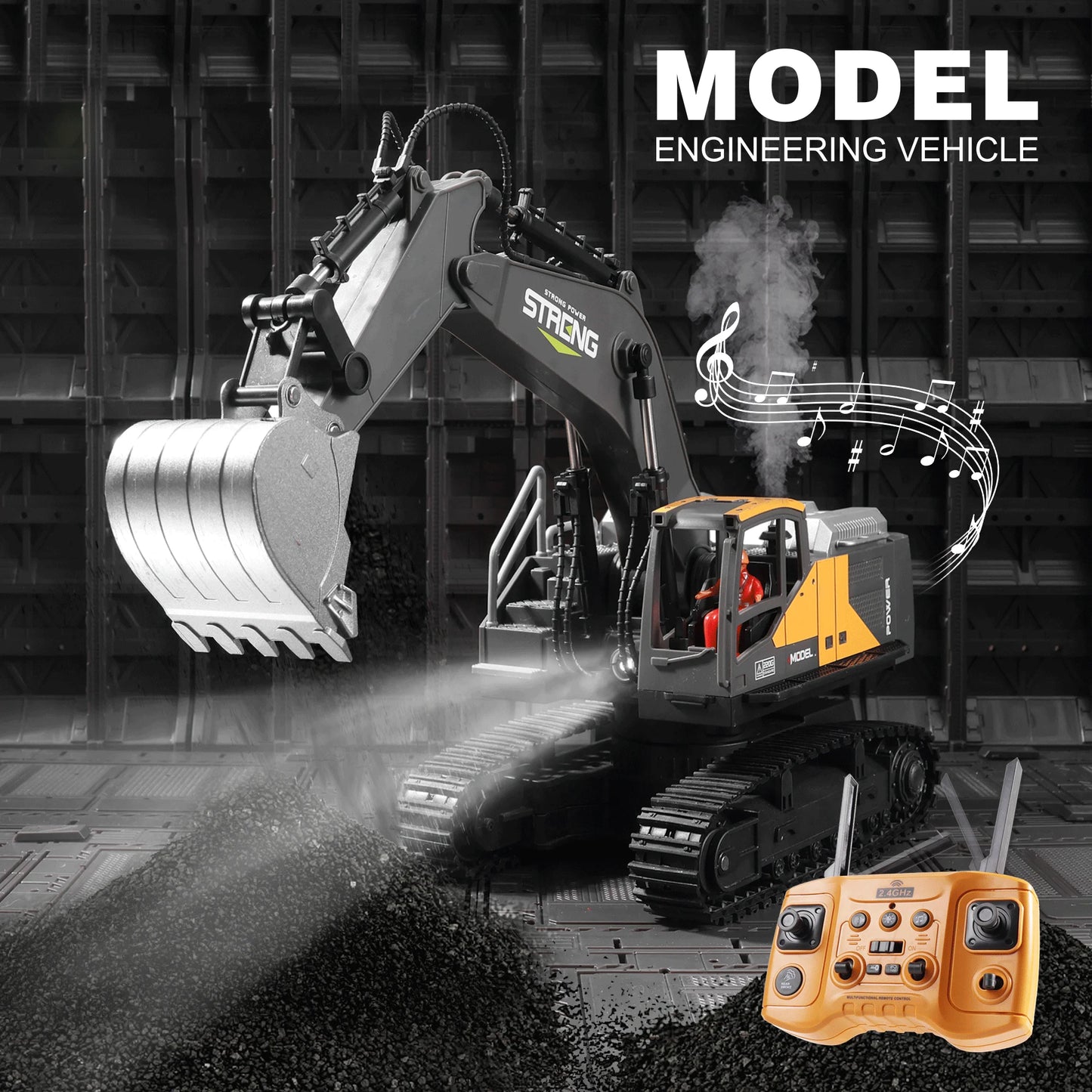 RC Excavator Dump Truck - Alloy Construction Vehicle Toy for Kids - ZOOMNSTORE