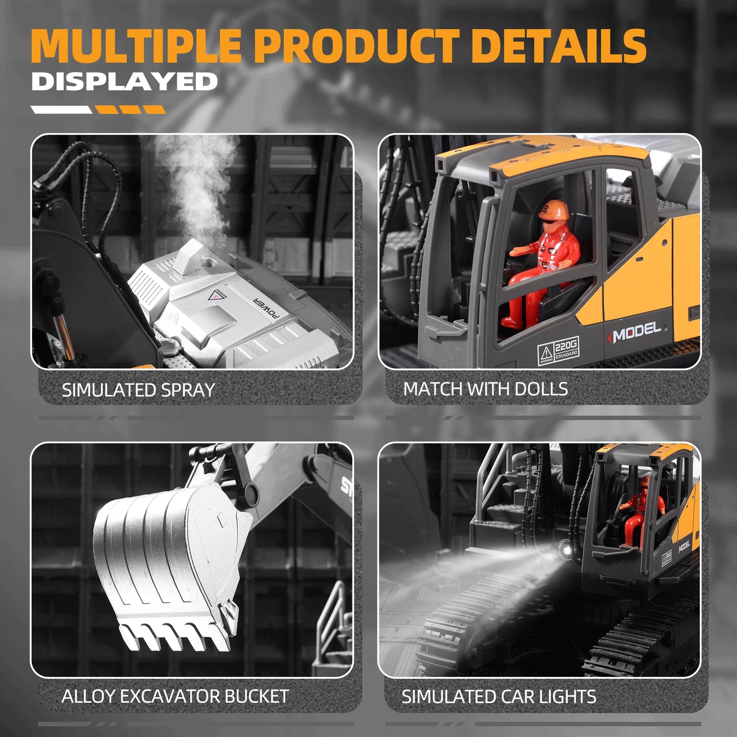 RC Excavator Dump Truck - Alloy Construction Vehicle Toy for Kids - ZOOMNSTORE