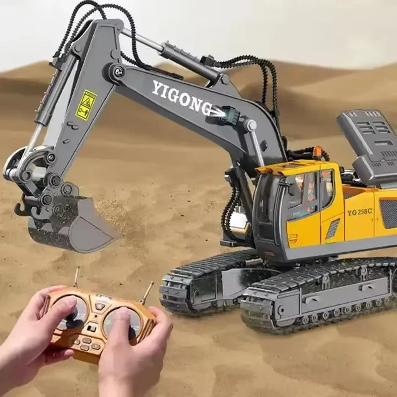 Remote Control Excavator Dump Truck - RC Alloy Plastic Construction Toy for Kids - ZOOMNSTORE