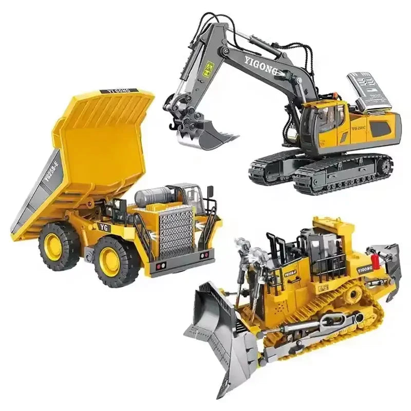 Remote Control Excavator Dump Truck - RC Alloy Plastic Construction Toy for Kids - ZOOMNSTORE