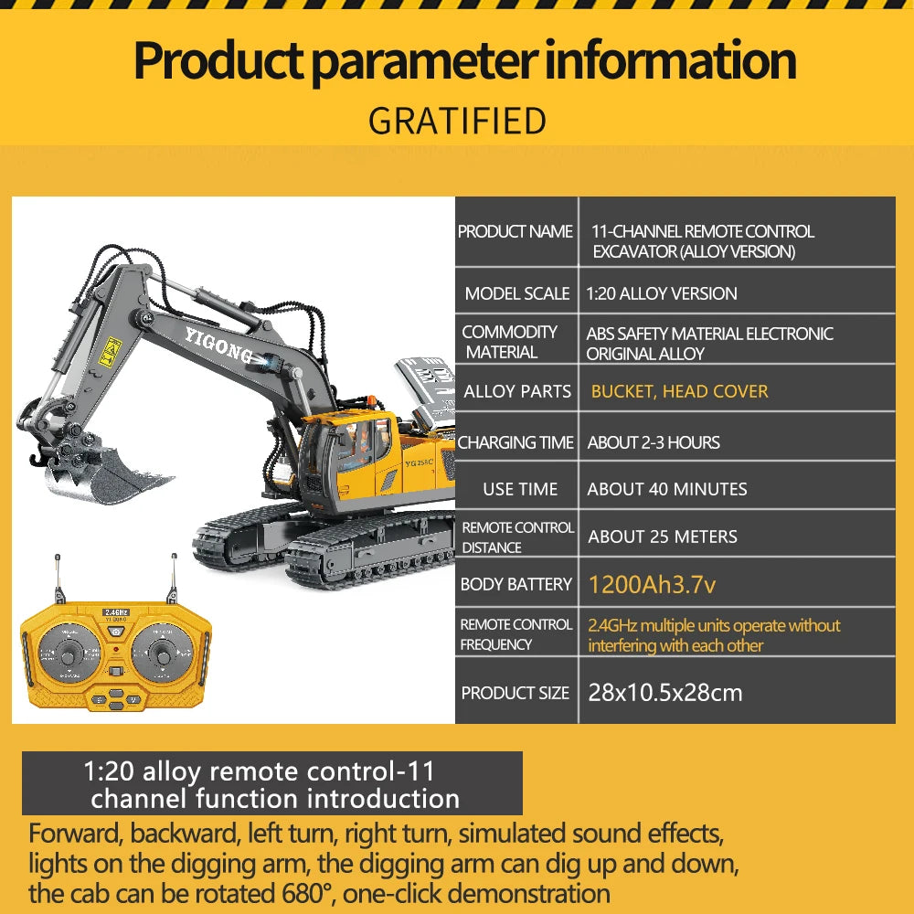Remote Control Excavator  Dump Truck Set - RC Construction Toys for Kids - ZOOMNSTORE