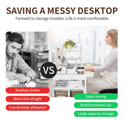 5-Tier Rolling Magazine and Book Storage Rack - Mobile Bookshelf for Classroom and Office - ZOOMNSTORE
