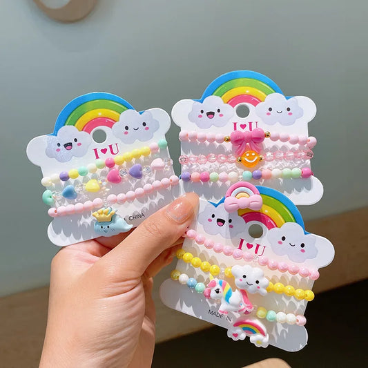 Colorful Resin Bracelets Kit for Girls - Kids Fashion Charm Jewelry Party Accessories - ZOOMNSTORE