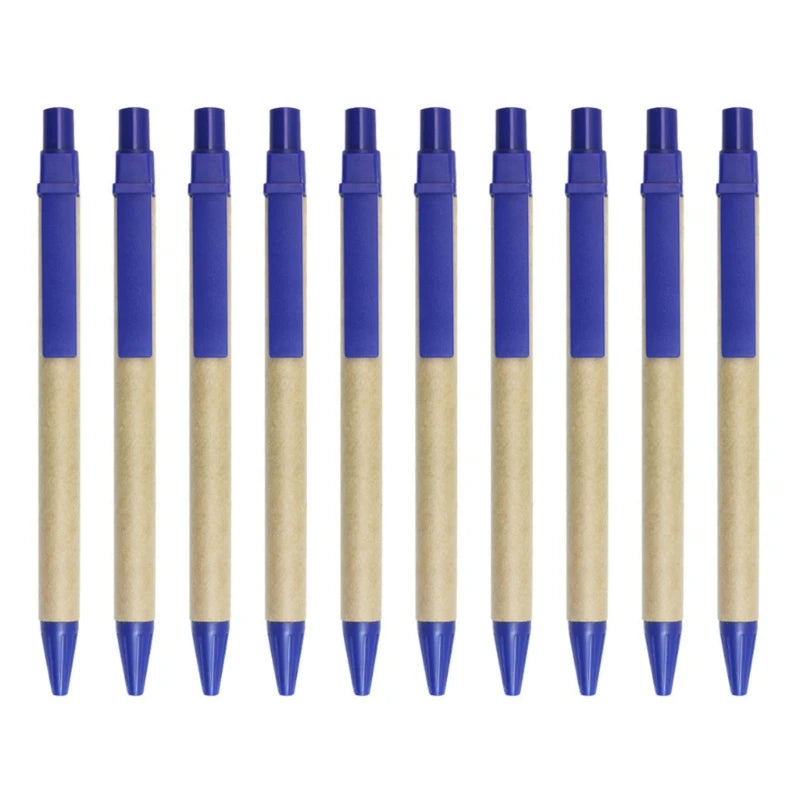 Retractable Ballpoint Pens - Blue Refillable Writing Pens 10 Pack - ZOOMNSTORE