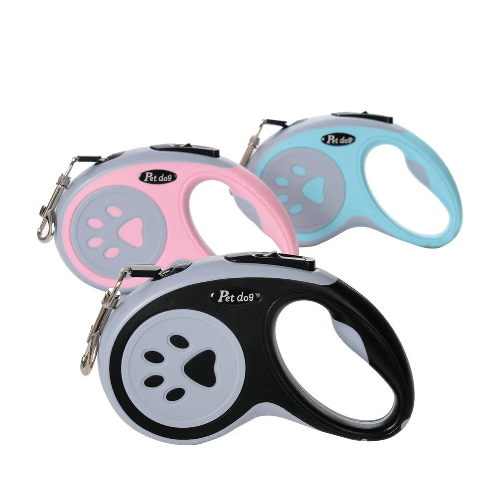 Automatic Retractable Dog Leash - Telescopic Bone Paw Print Design - ZOOMNSTORE