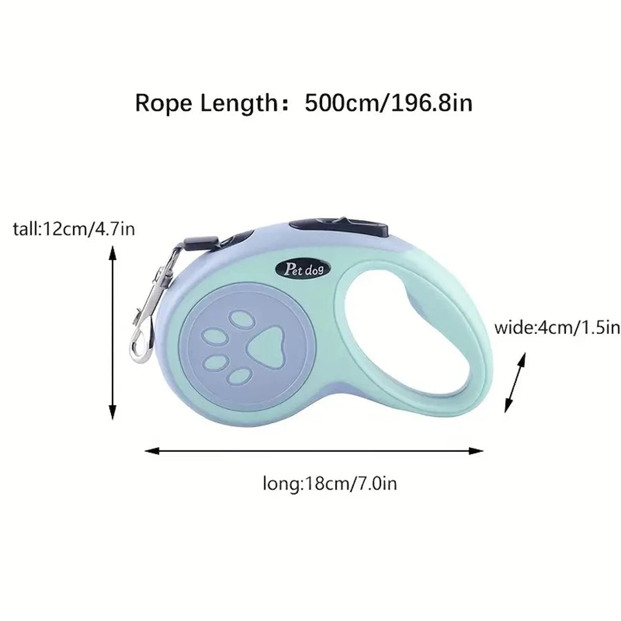 Automatic Retractable Dog Leash - Telescopic Bone Paw Print Design - ZOOMNSTORE