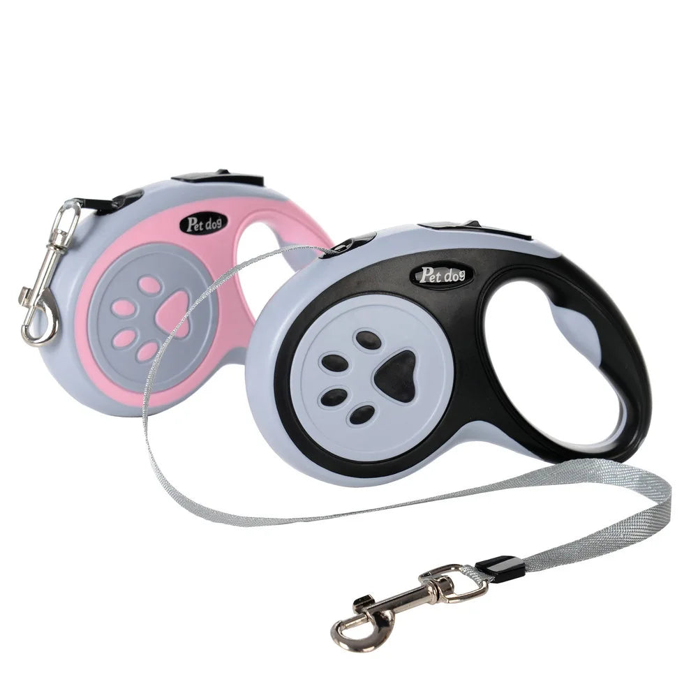 Automatic Retractable Dog Leash - Telescopic Bone Paw Print Design - ZOOMNSTORE