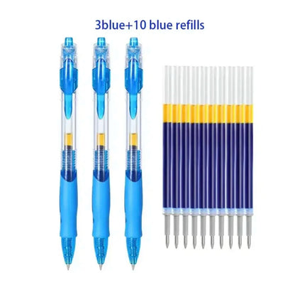 13/30pcs Retractable Gel Pens Set Black/Red/Blue Ink Ballpoint for Writing Refills Office Accessories School Supplies Stationery - ZOOMNSTORE