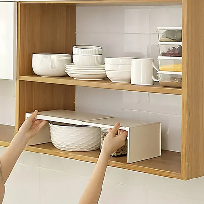 Retractable Kitchen Shelf - Expandable Storage Rack | Adjustable Spice Rack & Durable ABS Organizer - ZOOMNSTORE