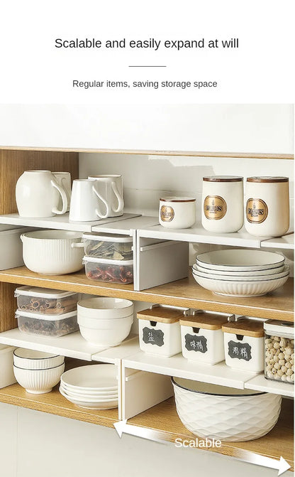 Retractable Kitchen Shelf - Expandable Storage Rack | Adjustable Spice Rack & Durable ABS Organizer - ZOOMNSTORE